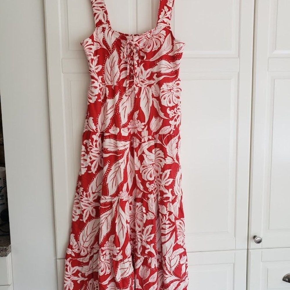 Womens XS - Who What Wear Sleeveless Red Floral Dress - Picture 3 of 5